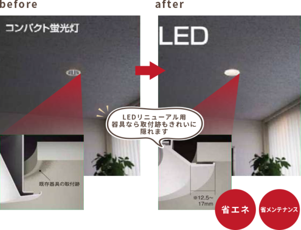 LED変更前変更後ー簡単にLEDに変更可能